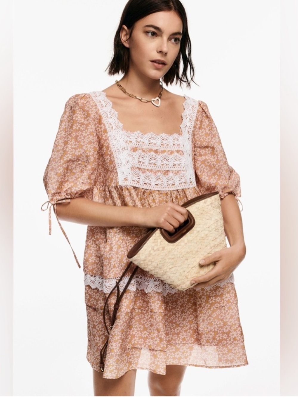 Maje Radola Floral Print Linen Blend Mini Dress Eu 36 Size S Cottagecore Prairie